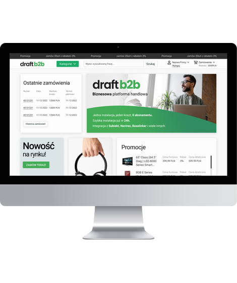 Panel klienta w systemie B2B – konto firmy, podgląd zamówień i warunków handlowych